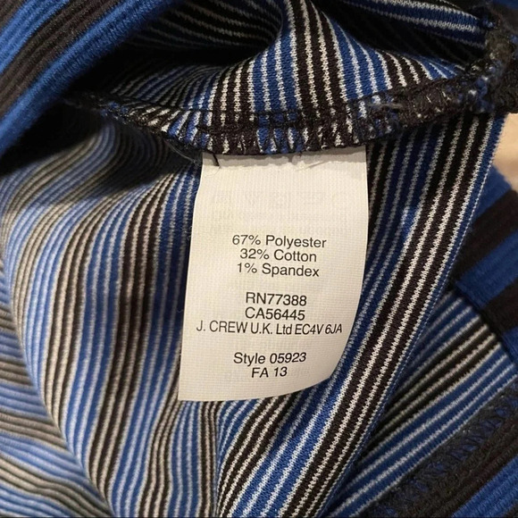 Madewell Gallerist Ponte Striped 3/4 Sleeve Top XS Blue & Black 6961 - Picture 6 of 7